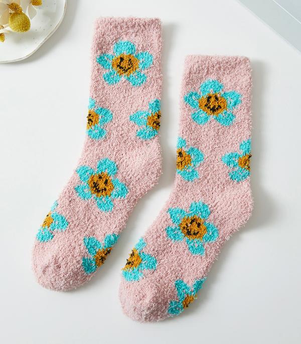New Arrival :: Wholesale Smile Flower Cozy Socks