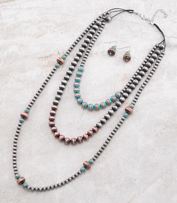 New Arrival :: Wholesale Western Navajo Pearl Layered Necklace