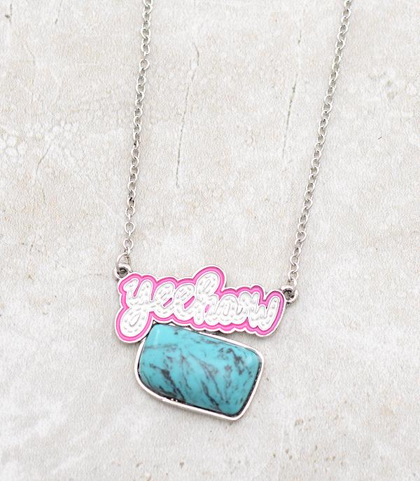 <font color=#FF6EC7>PINK COWGIRL</font> :: Wholesale Western Yeehaw Necklace