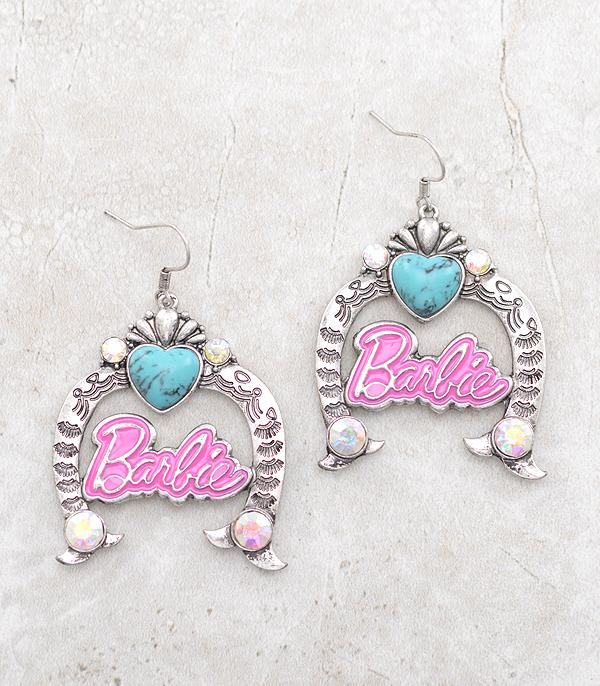 <font color=#FF6EC7>PINK COWGIRL</font> :: Wholesale Western Pink Squash Blossom Earrings
