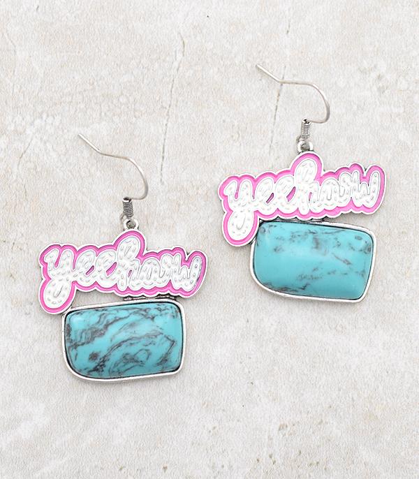 EARRINGS :: WESTERN HOOK EARRINGS :: Wholesale Western Yeehaw Turquoise Earrings