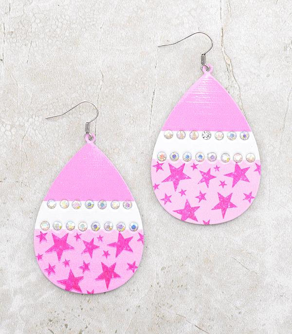 New Arrival :: Wholesale Western Pink Cowgirl Teardrop Earrings