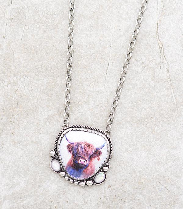 New Arrival :: Wholesale Fancy Highland Cow Necklace