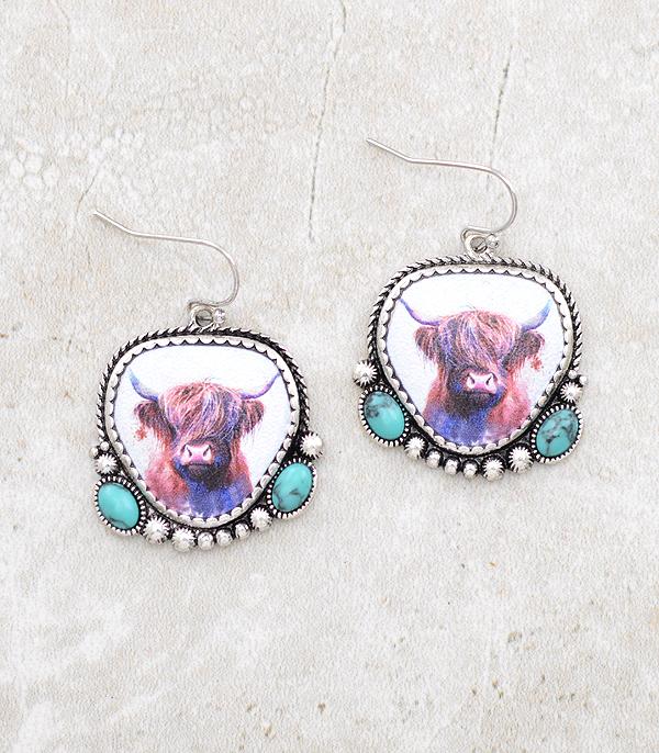 EARRINGS :: WESTERN POST EARRINGS :: Wholesale Highland Cow Earrings