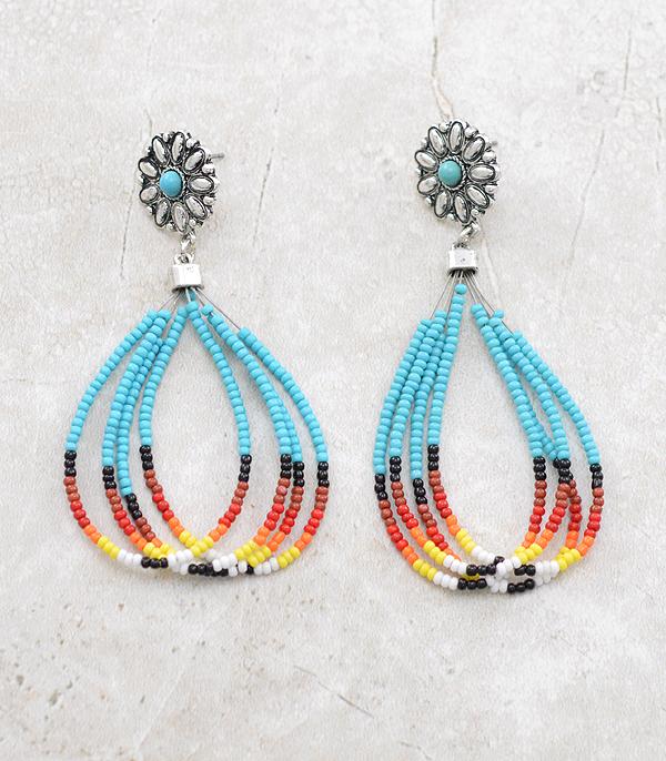 New Arrival :: Wholesale Western Navajo Bead Teardrop Earrings