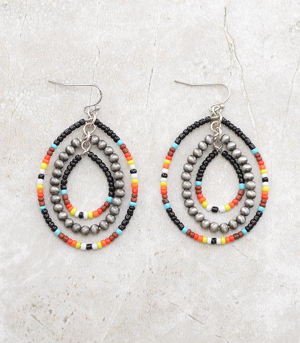 New Arrival :: Wholesale Western Navajo Bead Teardrop Earrings
