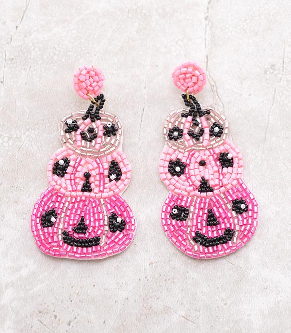 <font color=GREEN>HOLIDAYS</font> :: JEWELRY I BAGS :: Wholesale Seed Bead Pumpkin Earrings