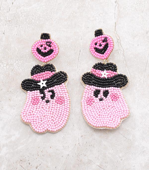New Arrival :: Wholesale Seed Bead Cowboy Ghost Earrings