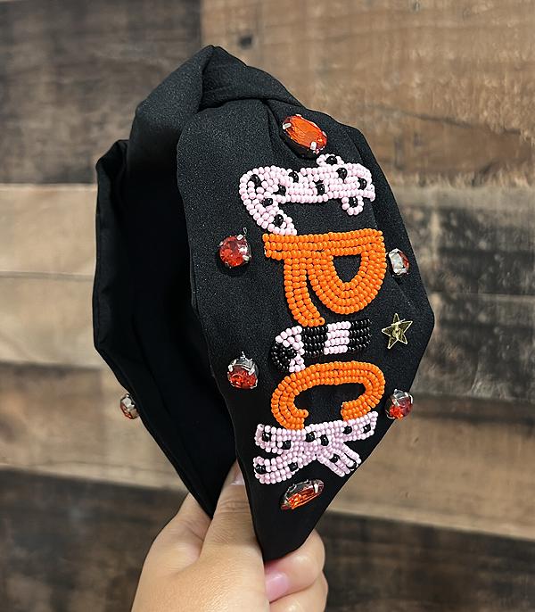 New Arrival :: Wholesale Trick or Treat Beaded Knot Headband