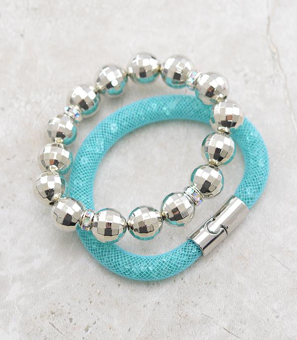 BRACELETS :: STRETCH-BEAD :: Wholesale Disco Ball Bead Bracelet Set