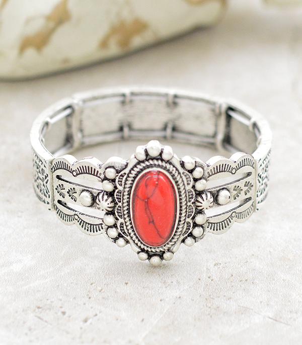 New Arrival :: Wholesale Western Semi Stone Concho Bracelet
