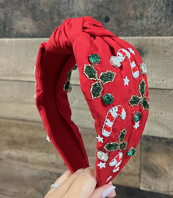 New Arrival :: Wholesale Christmas Embellished Top Knot Headband