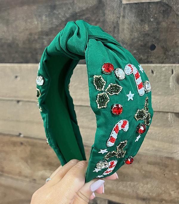 New Arrival :: Wholesale Christmas Embellished Top Knot Headband
