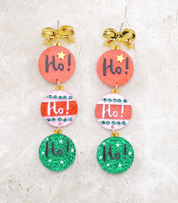 New Arrival :: Wholesale Glitter Christmas Ornament Earrings