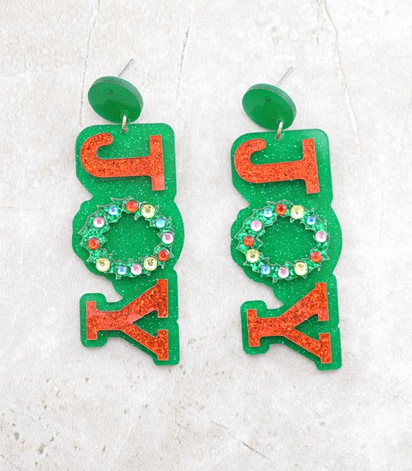 New Arrival :: Wholesale Glitter Joy Christmas Earrings