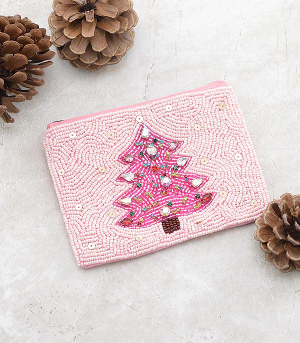 <font color=ORANGE>SEASONAL</font> :: Wholesale Christmas Tree Bead Coin Purse
