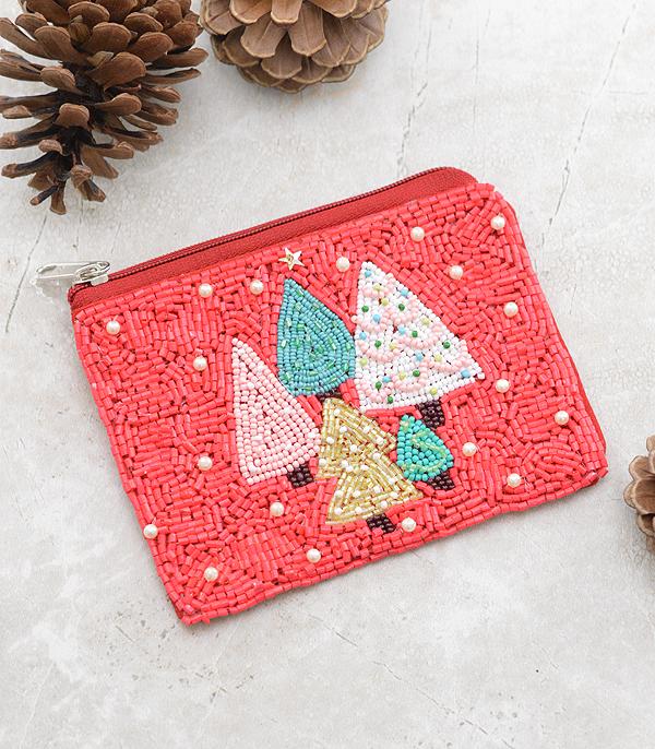 <font color=ORANGE>SEASONAL</font> :: Wholesale Christmas Tree Bead Coin Purse