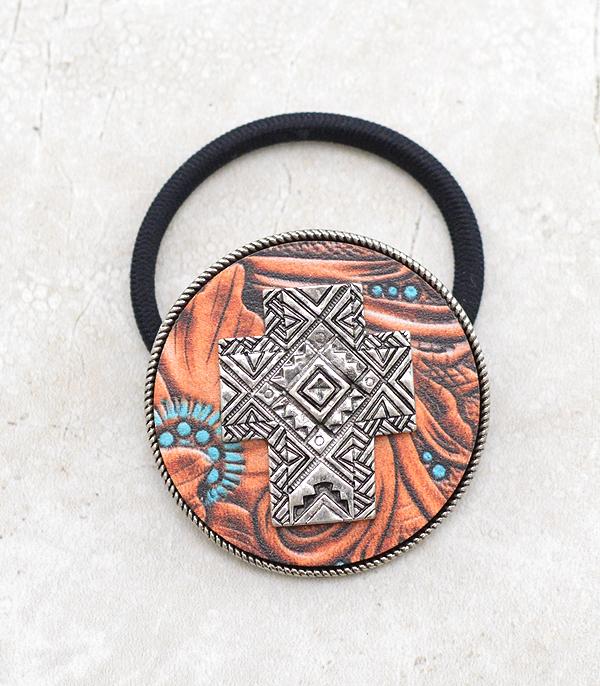 HATS I HAIR ACC :: HEADBANDI HAIR ACC :: Wholesale Western Cross Concho Hair Tie