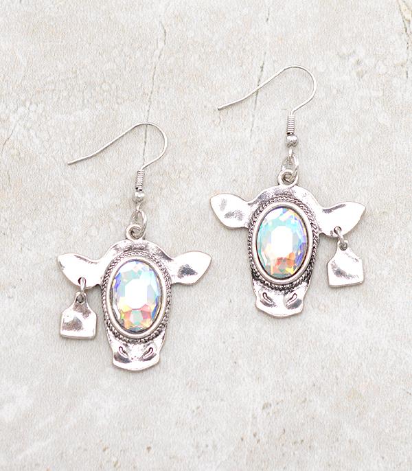 New Arrival :: Wholesale Cow Head Dangle Earrings