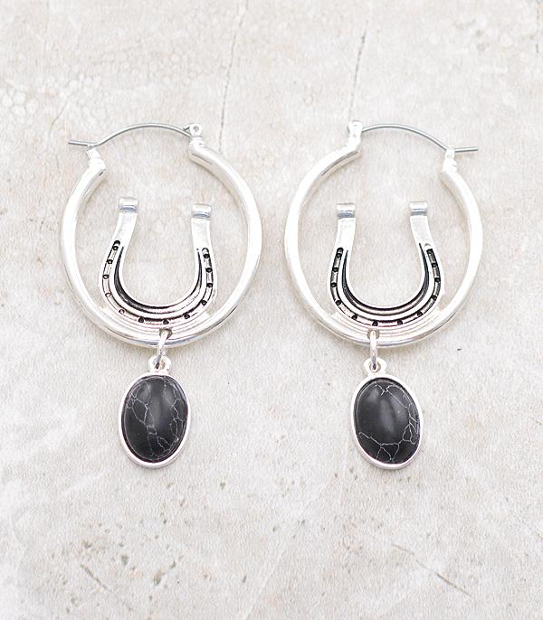 New Arrival :: Wholesale Western Horseshoe Hoop Earrings