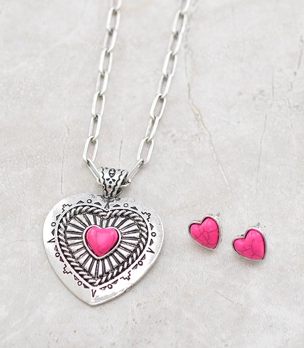 New Arrival :: Wholesale Heart Concho Necklace Set