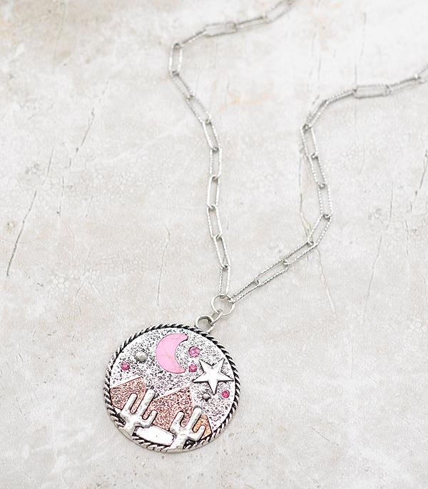 New Arrival :: Wholesale Western Cactus Desert Pendant Necklace