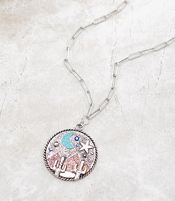 New Arrival :: Wholesale Western Cactus Desert Concho Necklace