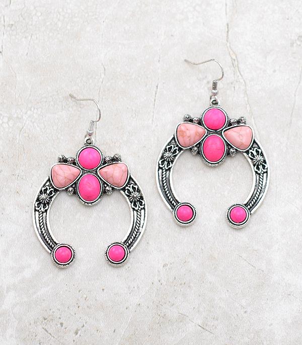 <font color=#FF6EC7>PINK COWGIRL</font> :: Wholesale Squash Blossom Dangle Earrings