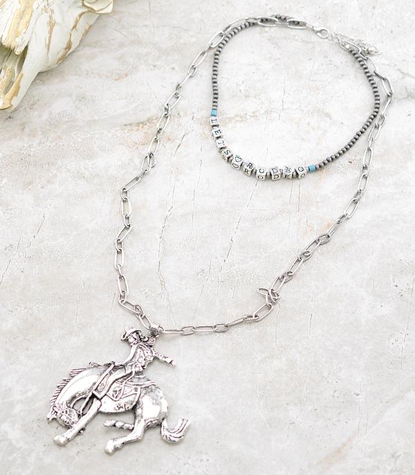 New Arrival :: Wholesale Western Rodeo Cowboy Bronco Necklace