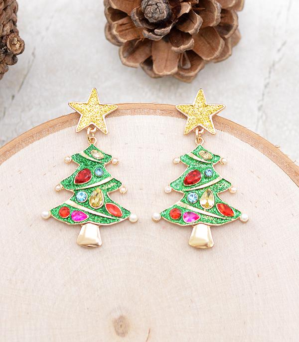 <font color=ORANGE>SEASONAL</font> :: Wholesale Christmas Tree Earrings