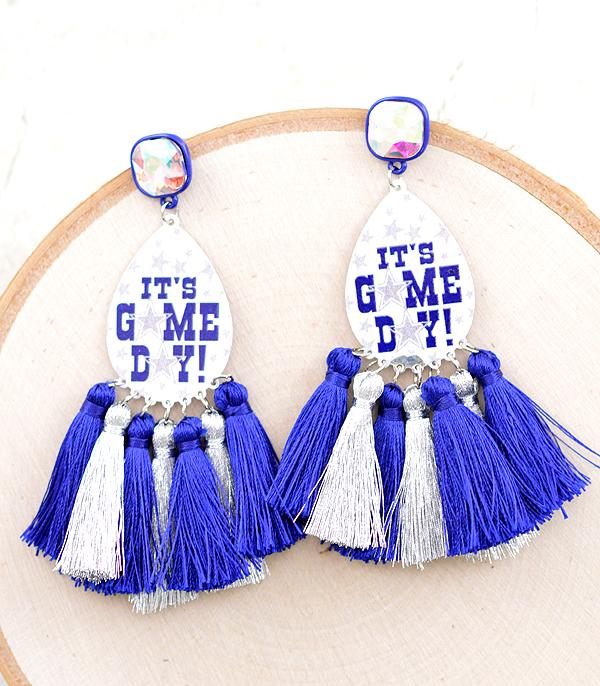 <font color=PURPLE>GAMEDAY</font> :: Wholesale Game Day Tassel Earrings