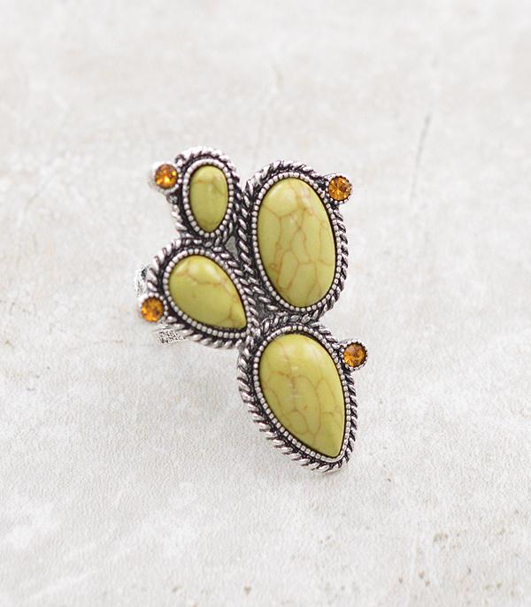 RINGS :: Wholesale Turquoise Green Cactus Ring