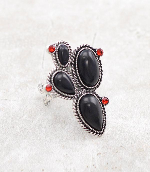 RINGS :: Wholesale Western Semi Stone Cactus Ring