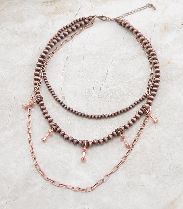 New Arrival :: Wholesale Western Navajo Pearl Layered Necklace