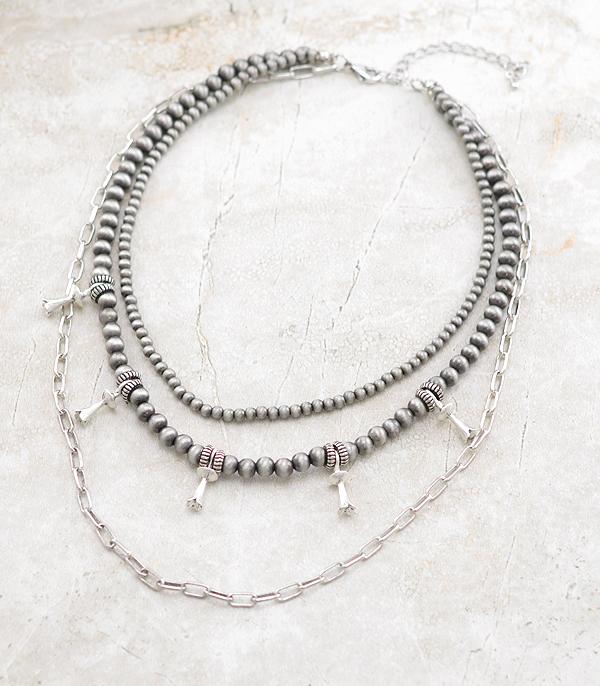 New Arrival :: Wholesale Western Navajo Pearl Layered Necklace