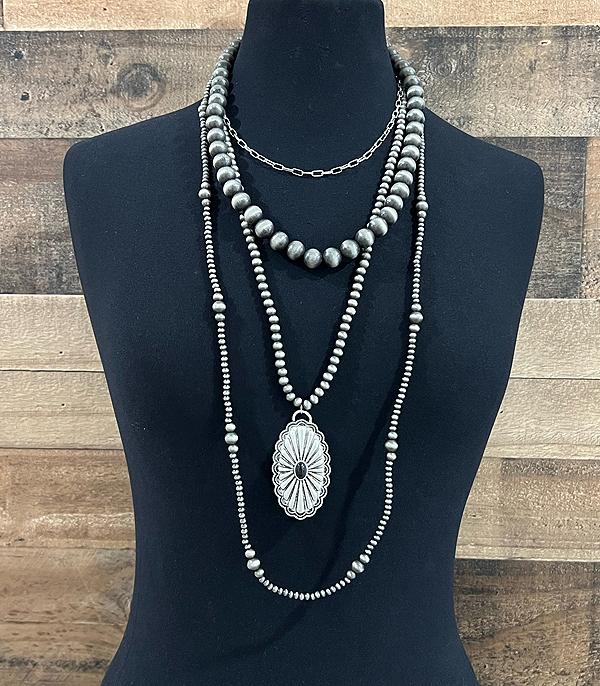 New Arrival :: Wholesale Western Navajo Pearl Layered Necklace