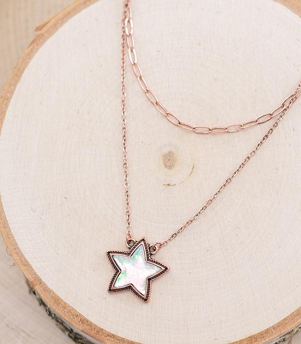 NECKLACES :: CHAIN WITH PENDANT :: Wholesale Western Star Pendant Layered Necklace