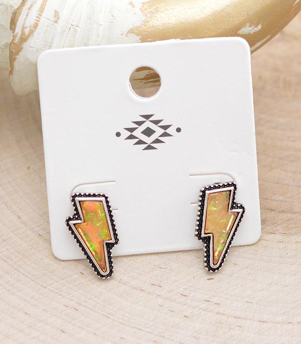 EARRINGS :: POST EARRINGS :: Wholesale Western Lightning Bolt Post Earrings