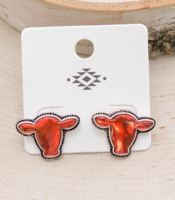 EARRINGS :: POST EARRINGS :: Wholesale Western COw Post Earrings