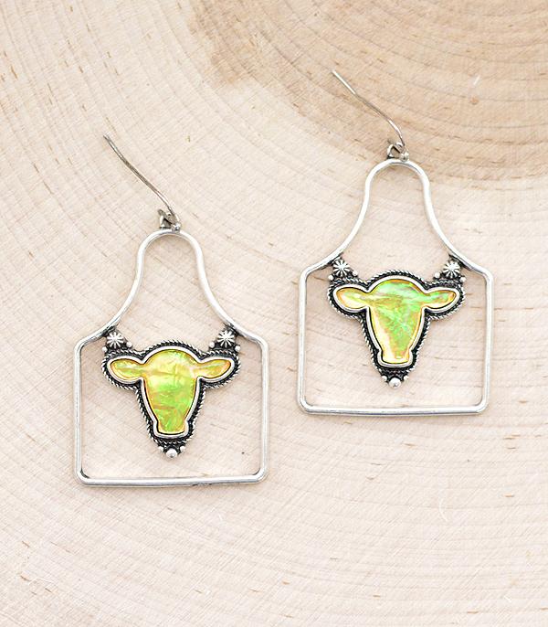 EARRINGS :: WESTERN HOOK EARRINGS :: Wholesale Cow Cattle Tag Earrings