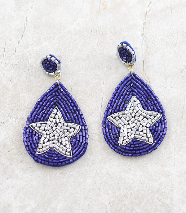 <font color=PURPLE>GAMEDAY</font> :: Wholesale Navy Silver Game Day Earrings