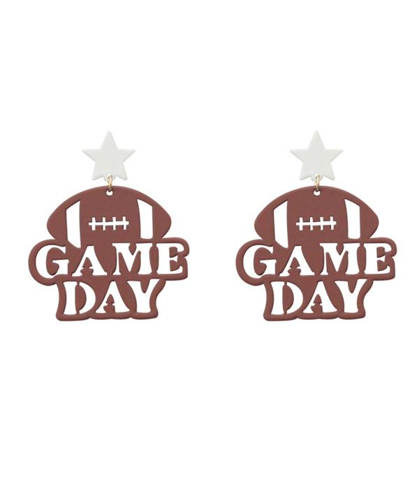 <font color=PURPLE>GAMEDAY</font> :: Wholesale Game Day Football Earrings