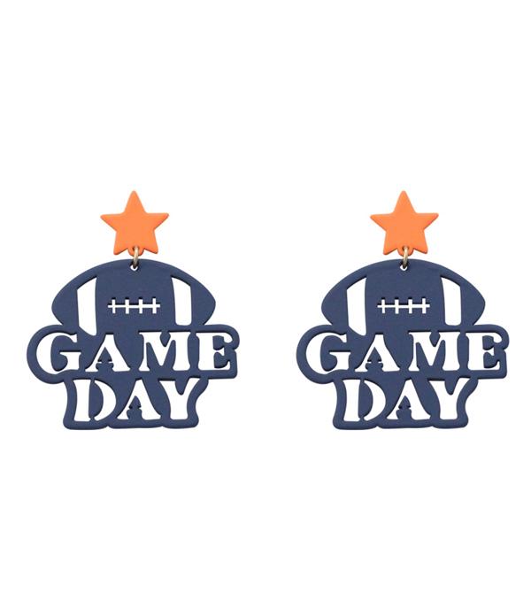 <font color=PURPLE>GAMEDAY</font> :: Wholesale Game Day Football Earrings