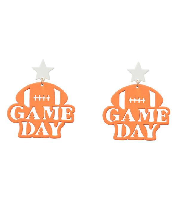 <font color=PURPLE>GAMEDAY</font> :: Wholesale Game Day Football Earrings