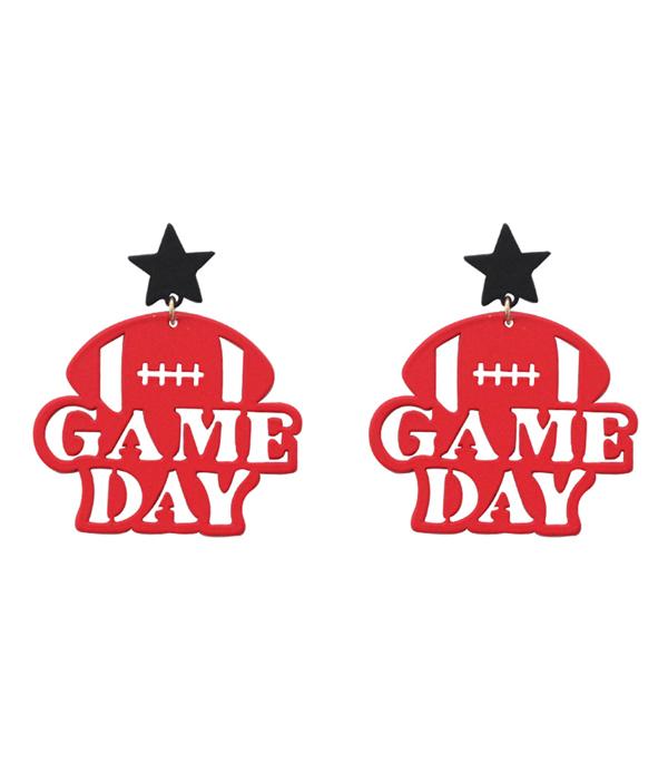 <font color=PURPLE>GAMEDAY</font> :: Wholesale Game Day Football Earrings