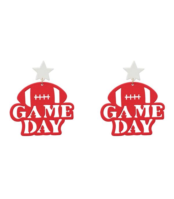 <font color=PURPLE>GAMEDAY</font> :: Wholesale Game Day Football Earrings
