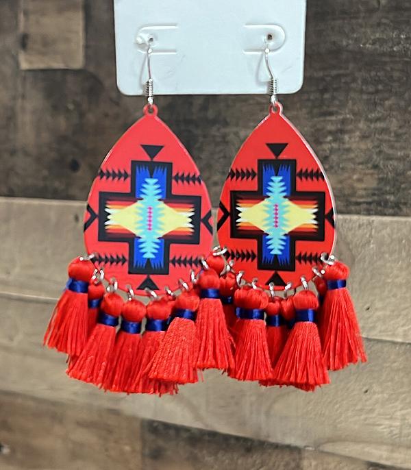 EARRINGS :: WESTERN HOOK EARRINGS :: Wholesale Western Aztec Tassel Earrings