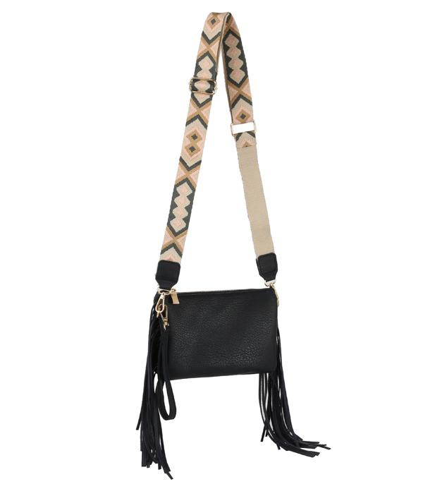 HANDBAGS :: CROSSBODY BAGS :: Wholesale Fringe Crossbody Bag
