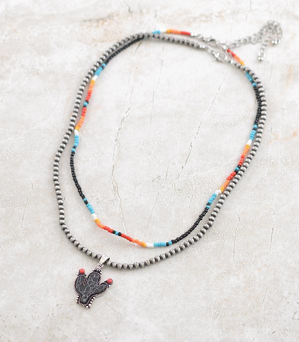 NECKLACES :: TRENDY :: Wholesale Western Cactus Navajo Bead Necklace