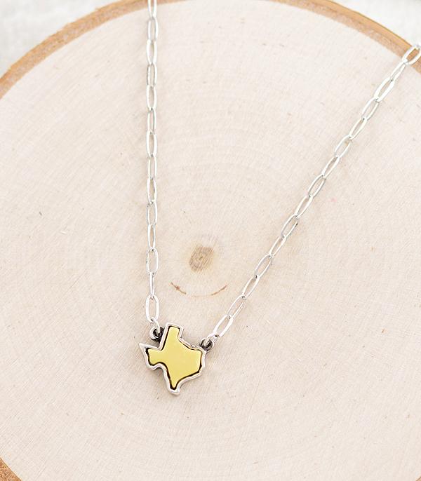 NECKLACES :: CHAIN WITH PENDANT :: Wholesale Texas Map Stone Necklace